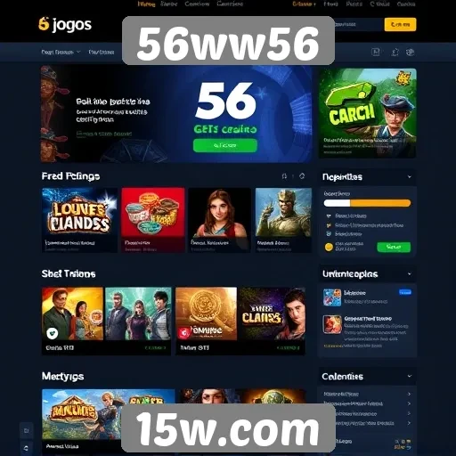 Análise da interface do site de jogos 56ww56